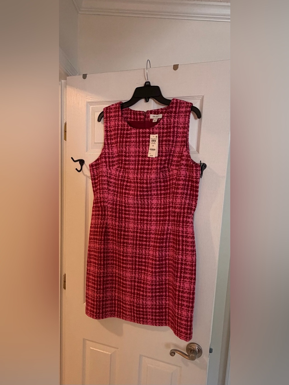 On 34th Women's Pink Tweed Sheath Dress - Classic Office Style